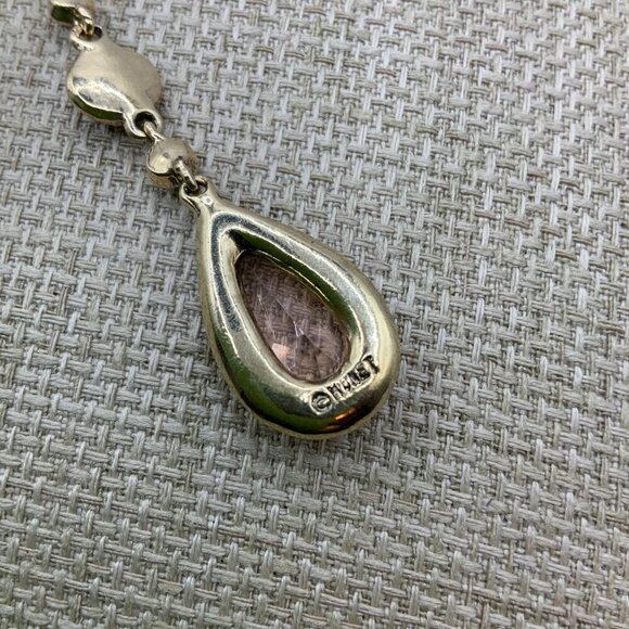 Monet Elegant Vintage Inspired Champagne Teardrop Y Drop Gold Tone Necklace - Picture 6 of 9